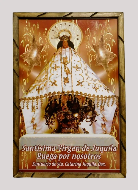 Virgen De Guadalupe Rustic Wood Wall Art - 36x24 Inch Image On Wood Panel (2436R)