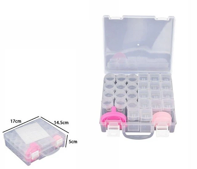 Lot De 4 Boîtes De Rangement En Plastique à 28 Compartiments Pour Perles, Bijoux, Boucles D'oreilles, Peinture Diamant, Accessoires Au Point De Croix, Ongles, Fournitures De Couture