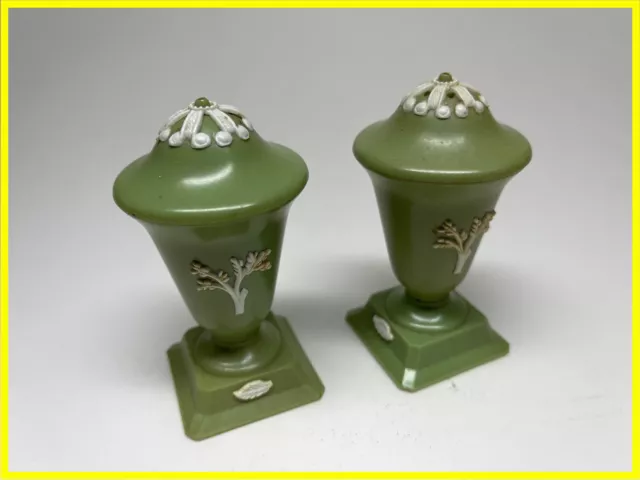 Retro | Vintage | Faux Wedgewood Jasperware Plastic Salt + Pepper Shakers