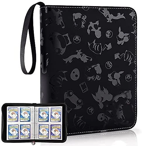 4-cell PU leather dark ball star card collection zipper bag