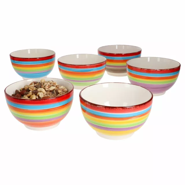 6er Set Ibiza Rainbow Bowl-Schalen 600ml Müsli Salat Dessert bunte Schüssel