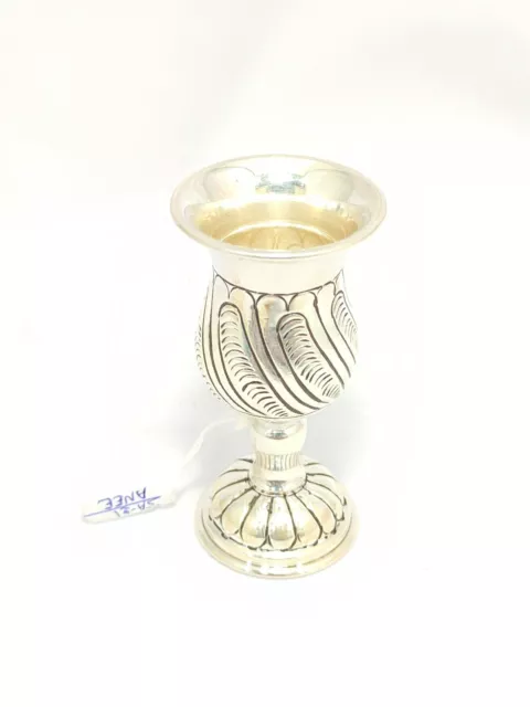 Handmade Wine Shot Glass 925 Sterling Silver Traditional India Hand Engraved - A