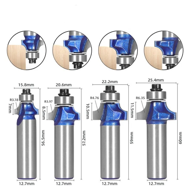 DOUBLE FLUTES TRIMMING Carving Corner Round Cutter Bit Woodworking EUR ...