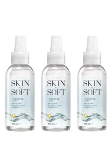 Avon Skin so Soft Original Dry Oil Spray -  3 X 150ml Bottle NEW