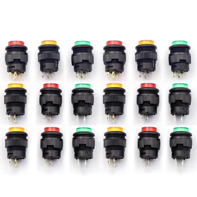 Kleine Druck Taster Knopf Schalter Push Button Switch Hupe 2 PIN 12V