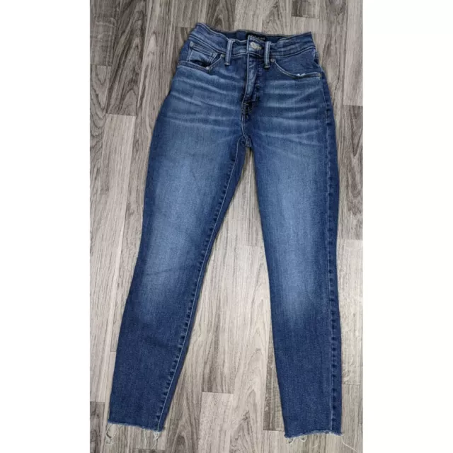 Lucky Brand Women 0/25 Pockets Ankle High Rise Skinny Bridgette Denim Blue Jeans