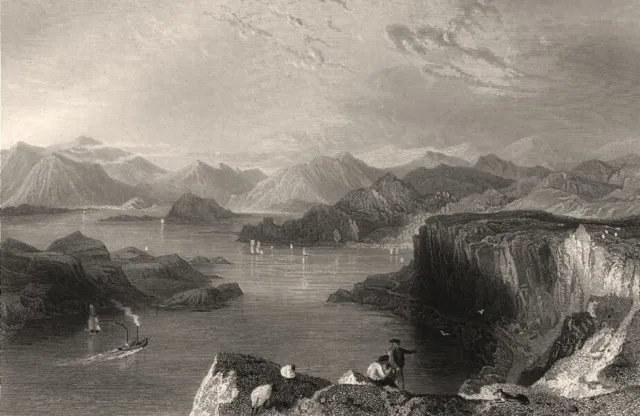 The Sound of Kerrera. Hebrides. Oban. Scotland. ALLOM c1840 old antique print