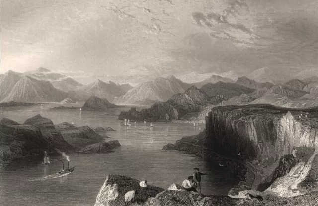 The Sound of Kerrera. Hebrides. Oban. Scotland. ALLOM c1840 old antique print