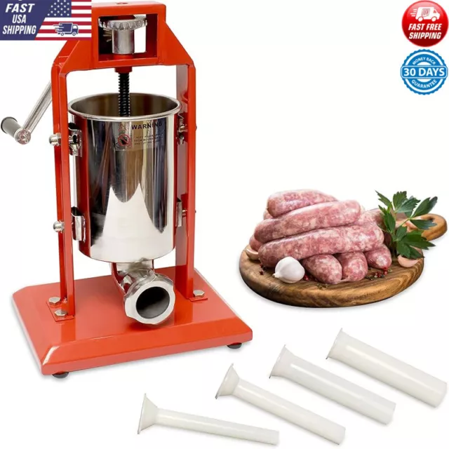 Homemade Sausage Stuffer Kit 3L Press Machine W/ Nozzles & Accessories New