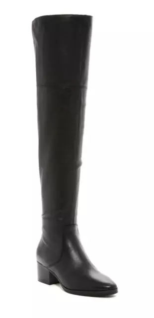 Via Spiga Ophira Women's Black Leather Over The Knee Boot Size 5 2886 *