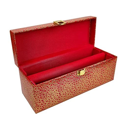 Jhola Basta Red & Gold Single Rod Bangle, Jewelry Box For Women