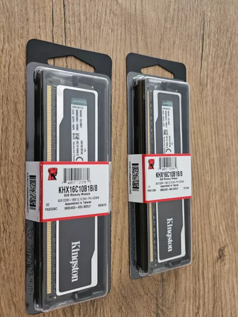 2St. 8GB DDR 3 Kingston HyperX Black KHX16C10B1B/8  (1x8) PC3-12800U DDR3-1600