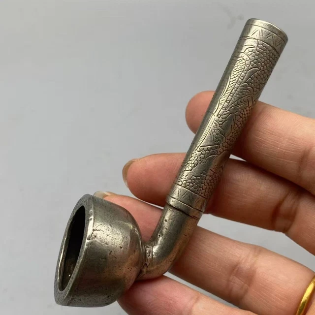 9.5cm Solid Brass Smoking Pipe – Gold Color, Metal, For Tobacco Or Herbs  (BRP-100)