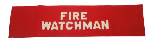 ORIGINAL WWII US Fire Watchman Wool Armband Brassard DR1 £24.61 ...
