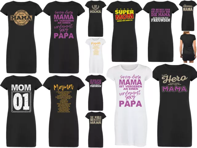 Mama Sprüche Nachthemd Damen - Sprüche Schlafshirt - Geschenk Mutter / Familie