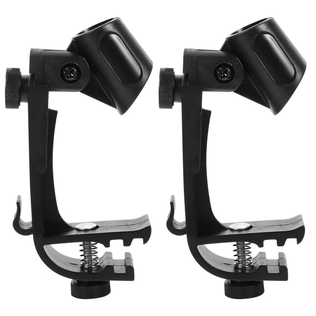2 Stück Verstellbare Mikrofon-Clips – Für Mikrofone Mit 32–60 Mm Durchmesser, Inkl. Adapter
