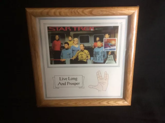 Star Trek United States Postage Stamp 1999 Framed Art Work Water Color