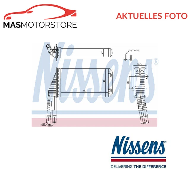 Wärmetauscher Innenraumheizung Nissens 72953 G Neu Oe Qualität