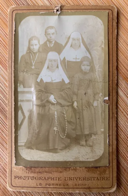 Photo Carte de Visite CDV Portrait Religieuse 1870 Dumesnil & Cie Le Perreux