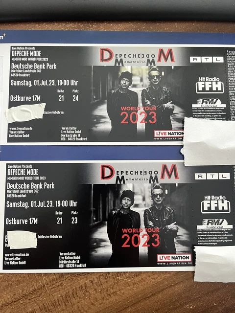 2 Sitzplätze * Nebeneinander **DEPECHE MODE **  Frankfurt - 01.07.23 Ostkurve