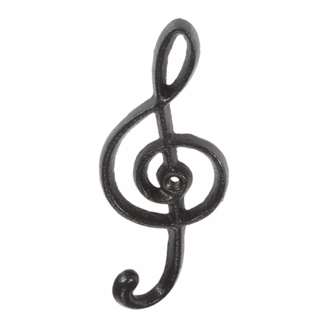 Cast Iron Music Note Towel Rack Hat Coat Bag Clothes Hanger Holder Wall Hook HQ