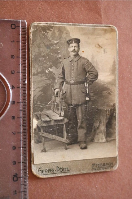 tolles altes CDV Foto - Portrait eines Soldaten - Miesbach