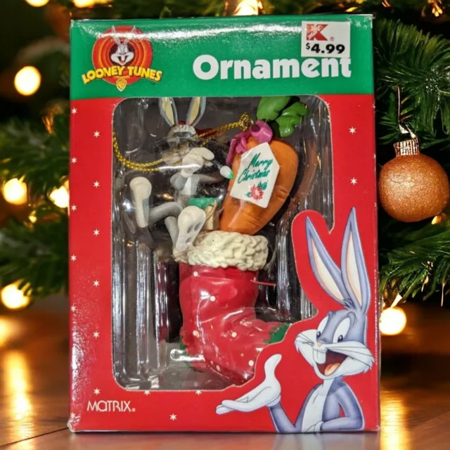 Bugs Bunny Carrot Stocking 1998 Matrix Looney Tunes Christmas Tree Ornament