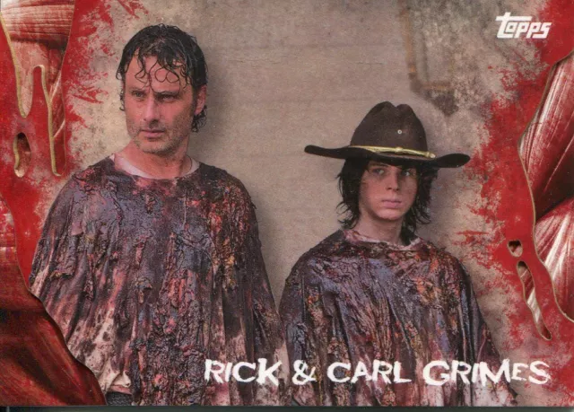 Walking Dead Survival Box Base Card #47 Rick & Carl Grimes