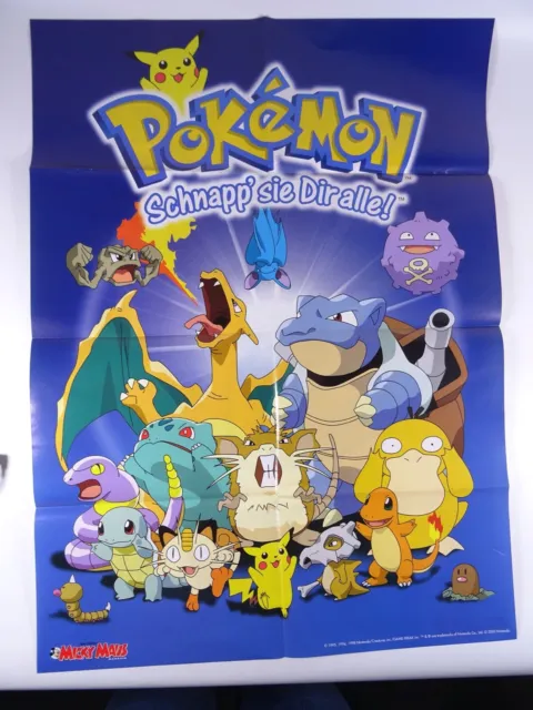 Beilage aus Micky-Maus-Heft Filmposter „Pokemon“ gefaltet wie abgebildet (13911)