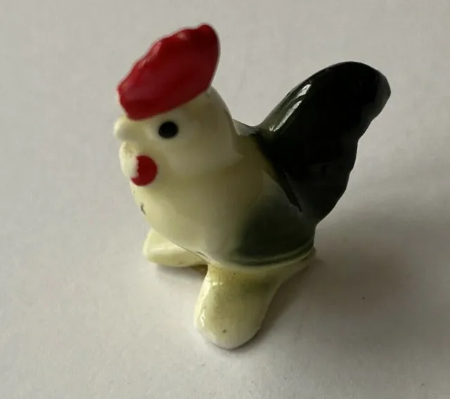 Vintage Dojon Japan Bone China Miniature Rooster Figurine 1 Inch