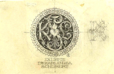 Samann Exlibris para Anna Croissant-Rust JOSEF AUGUST BEHRINGER 