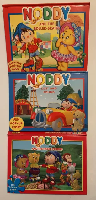 Noddy- Lost and Found, Picnic Pickers, Roller Skates 3 Pop-up Book Bundle