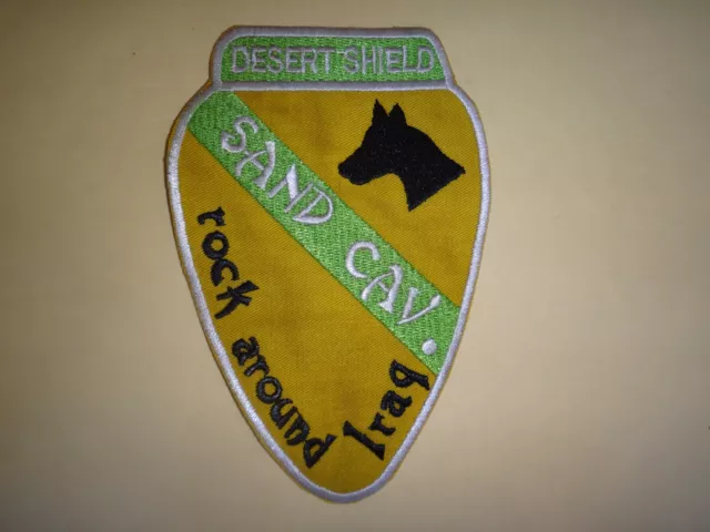 Desert Shield (1990-1991) Patch US 1st Cavalry Div. SAND CAV. ROCK AROUND IRAQ