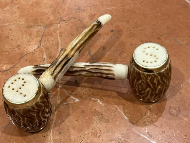 Rockome Gardens Arcola Faux Stag Antler Smoking Pipe Salt & Pepper Shaker Set