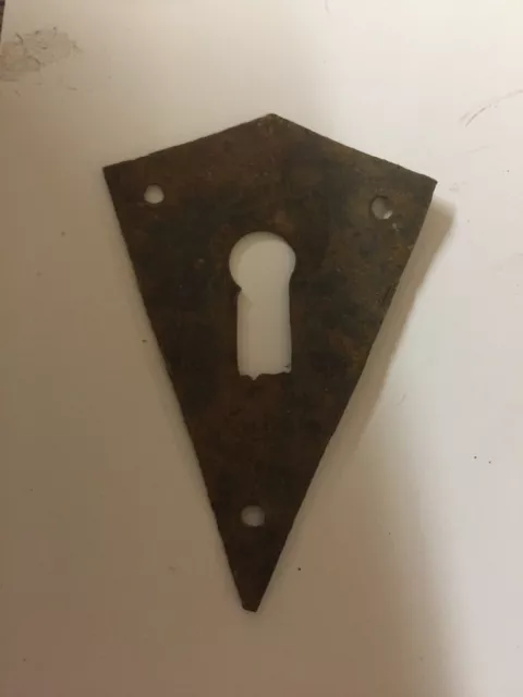 Early Hand-forged Iron Keyhole Door Escutcheon ~ HW69