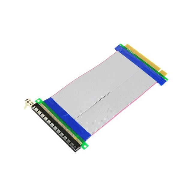 Pcie Ribbon 16X TO 16X PCI-E PCIe Express Extension Ribbon Cable Riser Extender PC ...