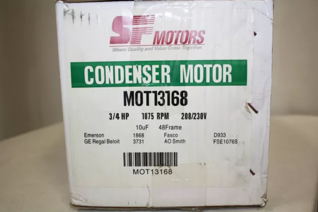 Moteur Condensateur Sf Mot13168 Remplace Ao Smith Fse1076S 2