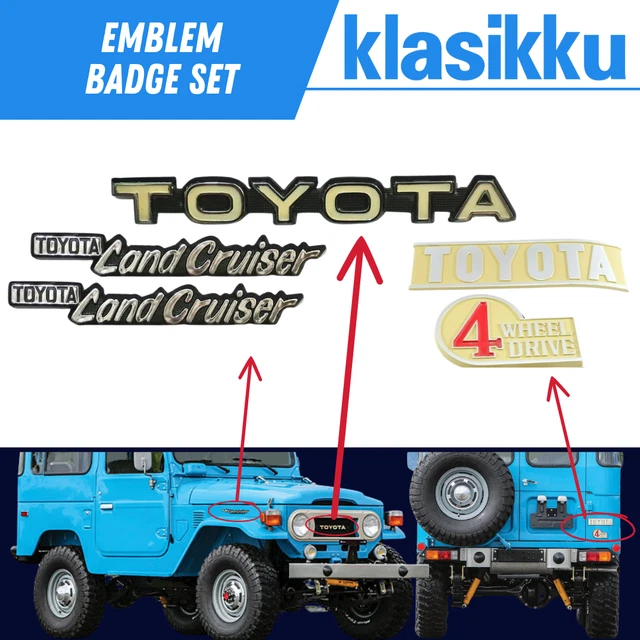 NEW EMBLEM BADGE SET TOYOTA LAND CRUISER FJ40 FJ45 BJ40 BJ42 NEW EMBLEM BADGE SET TOYOTA LAND CRUISER FJ40 FJ45 BJ40 BJ42