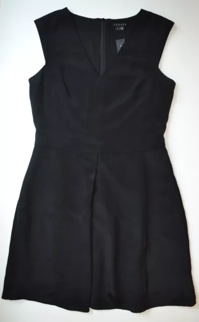 NWT $395 Theory Idavia Silk Black Dress Size 6 2