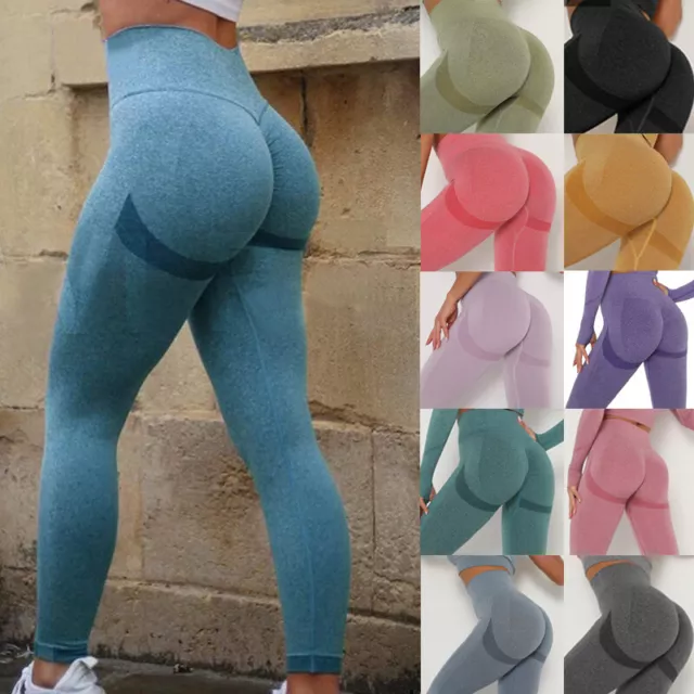WOMEN SEAMLESS HIGH Waisted Leggings Butt Lift Yoga Pants Tummy Control  Workout $20.79 - PicClick