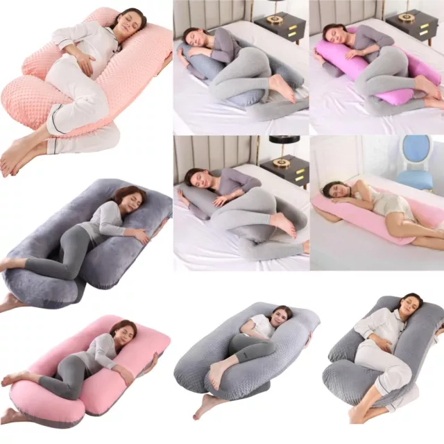 Pregnancy Pillow J/U-Shape Full Body Pillow 100% Cotton Maternity Support Pillow