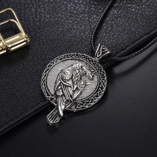Nordic Necklace Viking Raven Pendant Black Bird Crow Women Men Jewelry Gif$m