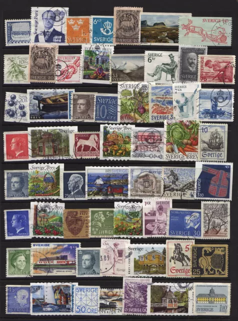 Sweden: Packet of 59 G-FU stamps (Ref 1593)
