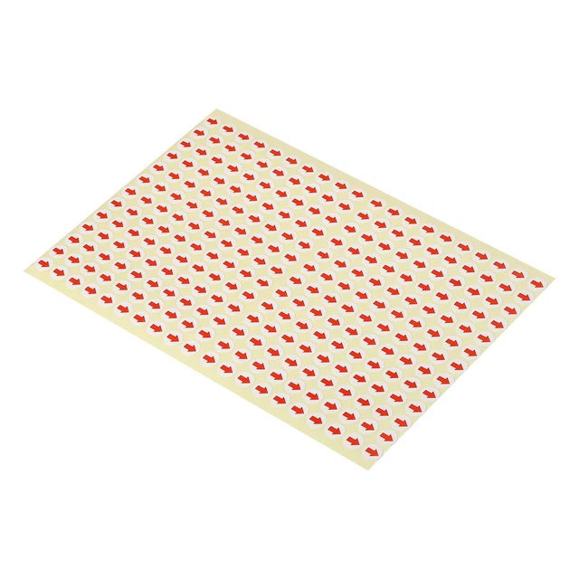 Small Arrow Sticker Label 8mm Round Adhesive Color Coding Sign Decal Red 4 Sheet
