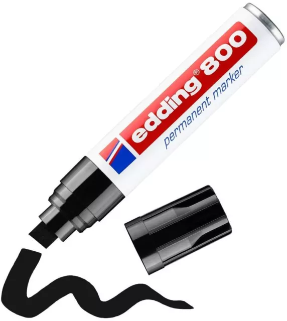 edding 800 Permanentmarker - schwarz - 1 Stift - Keil-Spitze 4-12 mm