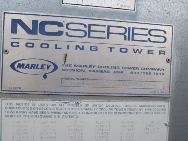 Marley NC Series Cooling Tower NC5001GS 414 Tons DOM: 1995 Used 3