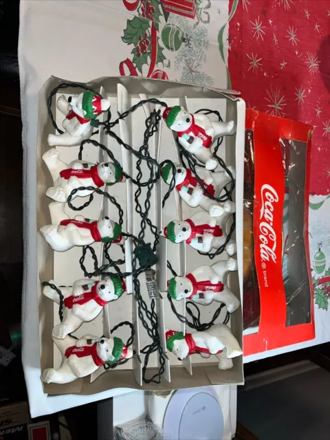 Coca-Cola Patio Christmas Tree Light Set - 10 Polar Bears