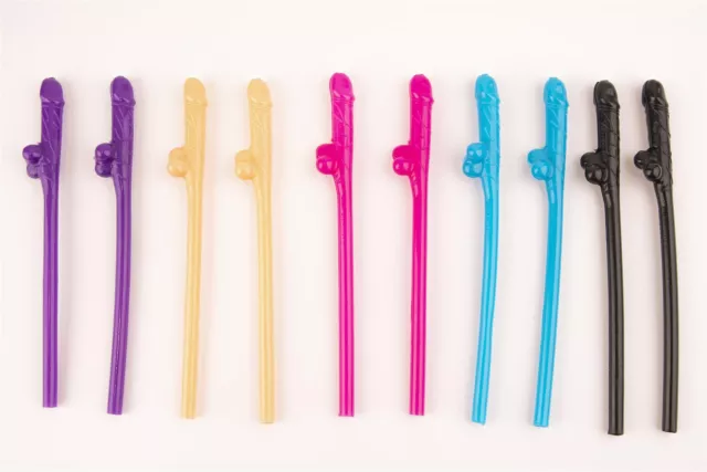 Hen Night Party Willy Straws Rainbow Accessories Girls Out Do Novelty Drink