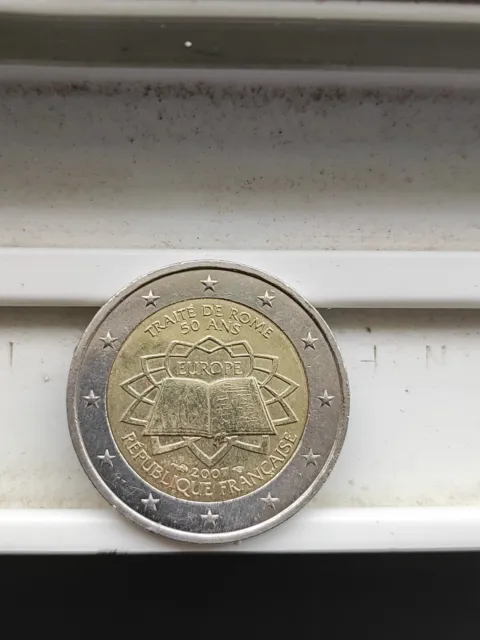 Pièce de 2 euros rare - Traité de Rome 50 ans - Commémorative 2007 