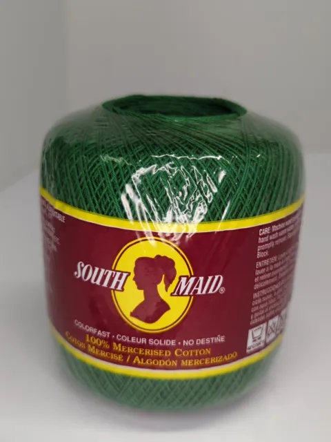 Abrigos de crochet South Maid 350 yardas hilo de algodón talla 10 484 verde mirto